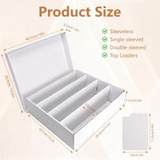 RLAVBL 4 Pack Trading Card Storage Box, 3600 Count Cardboard Card Boxes | 64 Dividers for Sports, MTG, TCG, Toploader, 4 Row