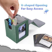 Venssu Angel Themed MTG Deck Box with Commander Display (White and Grey) | Holds 120 Single/100 Double-Sleeved Cards, Fit MTG/PTCG/OPTCG Cards, Strong Magnet, PU Leather, With 2 Dividers & 1 Toploader