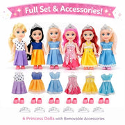 Liberty Imports Little Royal Princess Toddler Dolls with Dresses, Girls Imaginative Pretend Play Small Dolls Party Favors Collection (Princess)