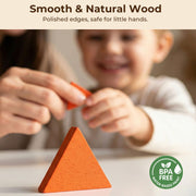 LovesTown 209 PCS Shapes Wooden Pattern Blocks for Kids | Geometric with Activity Cards, Storage Bag, Educational Tangram Puzzles, Great Learning Gift