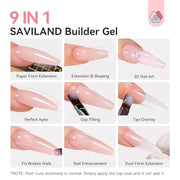 SAVILAND Builder Nail Gel Light Pink 3.5 oz Nail Extensions & Manicure Art | Strong Shaping Power For Nail Extension, Salon&Home DIY, Natural Resin No Odor, High-Gloss Durable, Cures Under U V/LED Lamp