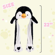 Bubblepompom Animal Hat with Moving Ears Funny Pop up Crazy Silly Hat, 22'' | Plush Animal Hat with Jumping Ears, Cosplay Costume for Dress Up Party, Holiday Gift for Kids, Squeeze Paws to Pop up Ears