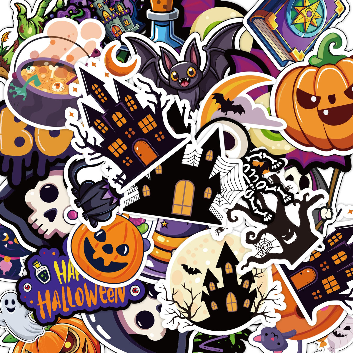 Halloween Decorations - 100 PCS Halloween Stickers | Halloween Party Favors - Halloween Games Toys Gifts Party Supplies - Crafts Accessories Treats Bulk for Classroom Decor