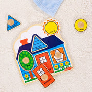 Melissa & Doug First Shapes Jumbo Knob Wooden Peg Puzzle | 6 Pieces, Wooden Board, 5 Extra-Thick Shape Pegs, Matching & Sorting Play, Montessori Inspired Toddler Toys for Kids, Ages 1+