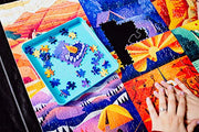 Buffalo Games - Roll-Up Puzzle Mat - Felt Saver Mat, Fits Up to 1500pc | Bigger In-Progress Puzzles, Solid Expandable Core, 3 Velcro Straps, Thick Felt Surface, Puzzle Storage, For Adults