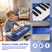 Raimy 37 Keys Keyboard Piano for Kids with Microphone & Dual Speakers | Multifunction Portable Electronic Learning Music Instrument, Educational Birthday Gift Toy for 3-8 Year Old Girls & Boys