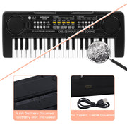 Raimy 37 Keys Electronic Keyboard Piano for Kids 3 4 5 6 7 8 9 Year Old | Early Learning Educational Portable Musical Instrument Toys, Birthday Gifts for Boys and Girls Beginner (Black)