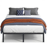 VASAGLE Queen Metal Bed Frame 14 Inches Tall, 1100 lb Weight Capacity | Heavy-Duty Platform Bed, No Box Spring Needed, Under-Bed Storage, Mattress Retainers, Easy Setup, URMB651BD02S