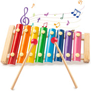 LovesTown Wooden Xylophone, 8 Rainbow Keys, 2 Mallets | Xylophone for Kids, Toddler Percussion Instruments, Music Toys, Goodie Bag Stuffers, Gifts for Kids
