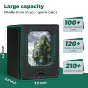 Fabmaker 6 pack Deck Box Compatible with MTG, Display Card Storage Box | Holds 100 Double-Sleeved Cards, Trading Card Deck Case Compatible with Magic the Gathering with PU Leather &Magnetic Closure