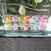Cidinge 60 Pcs Mini Resin Ducks Luminous Tiny Ducks Miniature Duck Glow in The Dark for DIY Garden Dollhouse Duck Accessories Micro Landscape Aquarium Party Decor