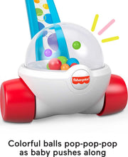 Fisher-Price Corn Popper, Blue Push-Along Toy | Baby & Toddler Toy with Ball-Popping Action, Developmental Play for Infants Ages 1+ Years, 2-Piece Assembly