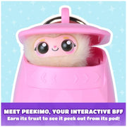 Peekimo Pink Interactive Pet and Wearable Charm Accessory, 100+ Reactions | Reacts to Touch & Voice, Nurture & Play Games, Wear Lanyard or Clip as a Bag Charm; 1 AAA Battery, Kids Toys for Ages 5+