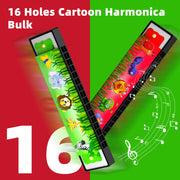 35 Pcs Harmonica for Kids 16 Holes Musical Instrument, Return Gift Cartoon Double Row Harmonica Bulk Toy for 3 Years + Kids Party Favors Goodie Bags Stuffers & Operation Christmas Child Items