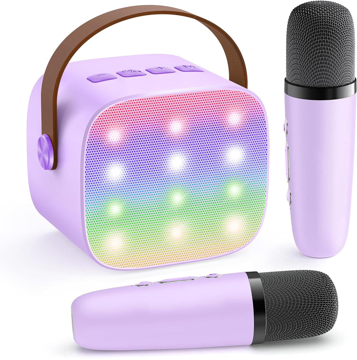 YLL Karaoke Machine for Kids, Birthday Gifts for Girls 3 4 5 6 7+Years Old | 2 Wireless Microphones, 5 Magic Voices, Mini Portable Bluetooth Speaker, Family Home Party Present Toys for Ages 4-12