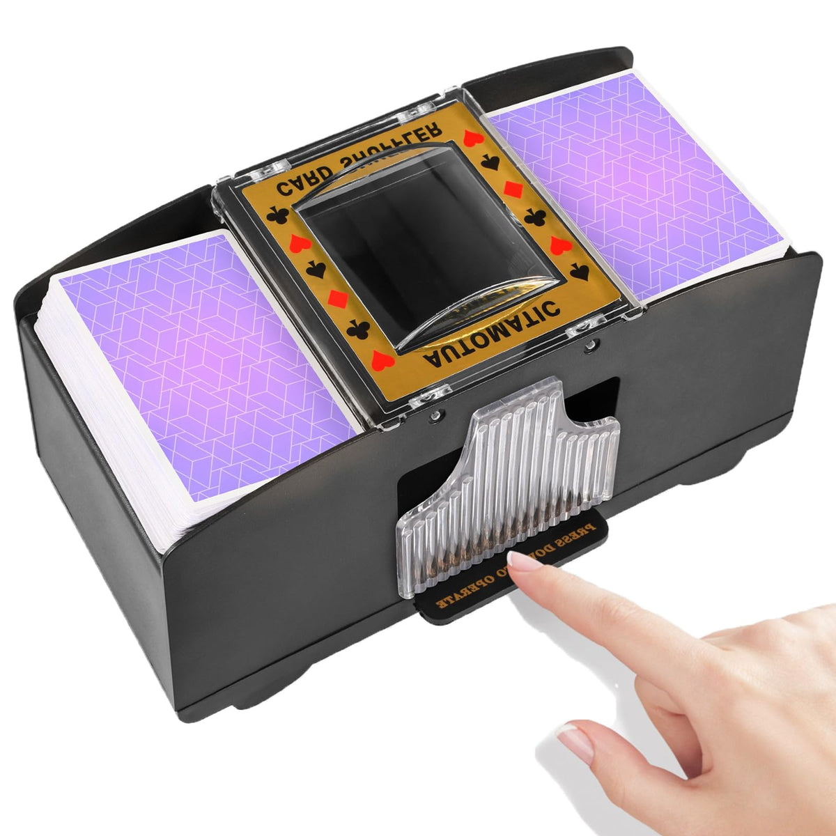 FEIERYA Automatic Card Shuffler 1/2/4/6 Decks | Battery-Operated Electric Playing Card Shuffler for Home Card Game,Board Game Nights,Poker,Travel