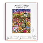 Galison - Spooky Village 1000 Piece Jigsaw Puzzle with Foil for Adults | Illustrated by Joy Laforme, Ghostly Village, Halloween, Challenging, Recycled Paper, No Dust, Finished Size 27" x 20"