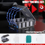 Dufvrpe Trading Card Storage Box, 3500+ MTG Deck Box with Commander Display | All-in-one card storage set with 4 dividers, 30 labels, dice box, acrylic holders, dual displays & lid-secured handle