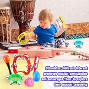 Silipull 72 Pcs Shaker Musical Instrument Set for Kid Toddler Early Music | Musical Tools Bulk Shaker Wrist Hand Band Bells Maracas Percussion Tambourine Cymbals Plastic Castanets for Daycare Preschool