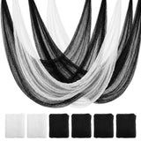Land Guard 6Pcs Halloween Gauze Cloth, Creepy Cloth, 30×72 Inch Creepy Fabric Halloween for Haunted House Supplies, Party Outdoor, Indoor (4 Black+2 White)