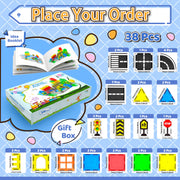 Magnetic Tiles - Road Set, Magnetic Building Blocks, Preschool Montessori Toys Gift for 3+ Year Old Boys and Girls, Sensory Christmas Toys for Kids Aged 3-5 and 4-8, Ideas for Kid with Autism