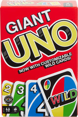Mattel Games Giant UNO Card Game, Ages 7+, Players 2-10 | Oversized Classic UNO Deck With Customizable Cards for Bigger Game Play, Color Blind Accessible