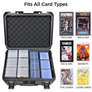 Graded Card Case Storage Box, Extra Large Trading Card Box, PSA Slab Case | Waterproof Trading Card Storage Box with 8 Adjustable Dividers; Fits BGS, SGC, CGC, CSG Slabs, Top Loaders & Magnetic Holders