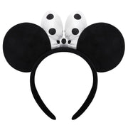ODOCARE Handmade Mouse Ears Headband for Women and Ladies, Polka Dot Bow Mini Ears Costume Accessories