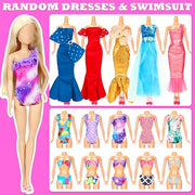 138 Pcs Doll Clothes and Accessories, 5 Wedding Gowns 9 Fashion Dresses 3 Tops 3 Pants 3 Bikini Swimsuits 20 Shoes for 11.5 inch Doll Christmas Stocking Stuffers Girls Gift Age 5-7 8-10
