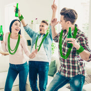 100PCS St Patricks Day Accessories, Green St. Patricks Day Beads Necklace, 33" Round Beads Irish Saint Patricks Necklaces Costume Bulk, Parade Throw Accessories for Wedding Birthday St. Patricks Decor