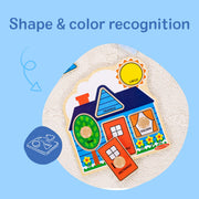 Melissa & Doug First Shapes Jumbo Knob Wooden Peg Puzzle | 6 Pieces, Wooden Board, 5 Extra-Thick Shape Pegs, Matching & Sorting Play, Montessori Inspired Toddler Toys for Kids, Ages 1+
