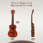 Raimy 21in Kids Ukulele Guitar Toys for 3 4 5 6 7+ Year Old Boys Girls | Simulated Sound Quality, Music Instruments Learning Education, Beginner Birthday Gift, Easy to Play and Strum (Brown)