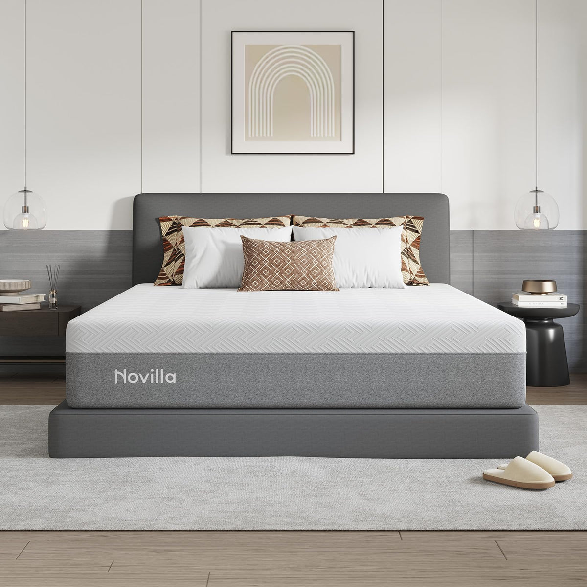Novilla Bliss Mattress King Size, 14 Inch Gel King Memory Foam Mattress | Cooling Comfort & Pressure Relieving, Target Zoned Support for Back Pain Relief, CertiPUR US Certified Foams