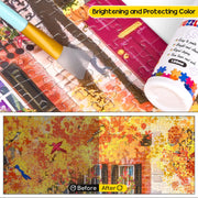YAKAMOZ Jigsaw Puzzle Glue Clear with Silicone Brush, Sponge Head, 120mL | Clear Drying Formula | Protect Finished Puzzle Artwork | Easy Sponge Head Application
