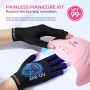 Modelones UV Nail Lamp 48 W Nail Dryer with 3 Timer Settings | UV Light for Gel Nails LED Nail Lamp Professional UPF99+ UV Protection Gloves for Art Manicure