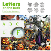 MINIWAN Halloween 1000 Piece Jigsaw Puzzle for Adults, 27.5" x 19.7" | Spooky Haunted House with Pumpkins & Witches, Challenging Fall Decor Puzzle, Unique Gift Idea for Halloween Enthusiasts
