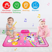 Toys for 1 Year Old Girl Gifts: 3 in 1 Baby Musical Mat Toddler Toy Age 1-2 | Piano Drum Animal Touch Unicorn Toys - Infant Music Toy 12-18 Months Babies Birthday Gifts for 1 2 3 Year Old Boys Girls