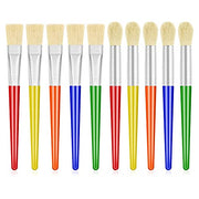 10Pcs Paint Brushes for Kids, Anezus Kids Paint Brushes Toddler Large Chubby Brushes Round and Flat Preschool Painting Brushes for Washable Paint Acrylic Paint