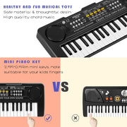 Raimy 37 Keys Electronic Keyboard Piano for Kids 3 4 5 6 7 8 9 Year Old | Early Learning Educational Portable Musical Instrument Toys, Birthday Gifts for Boys and Girls Beginner (Black)