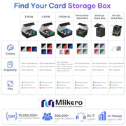 Mlikero Trading Card Storage Box, Bulk Card Storage for 1800+ Sleeved Cards, PU Leather Magnetic Closure Card Organizer with 10 Dividers & 3 Foam Stoppers, Fit for MTG, TCG and Sports Cards