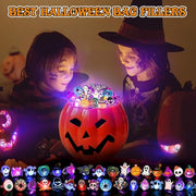 Halloween Party Favors 50Pcs Trick or Treats Halloween Toys for Kids | Halloween Party Favors for Kids & Adults, Non‑candy Gift Bag Fillers, Light Up Rings for Halloween party supplies