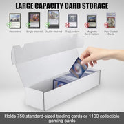 Trading Card Storage Box, 10-Pack 1100 Count White Corrugated Cardboard Box | Bulk Sports Storage Box for TCG/Magic/Mtg Basketball Card, Collectible Trading Cards