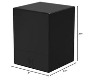 Ultimate Guard Boulder Solid 100+, Deck Case for 100 Double-Sleeved TCG Cards, Black, Secure & Durable Storage for Trading Card Games, No Transparency
