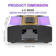 FEIERYA Automatic Card Shuffler 1/2/4/6 Decks | Battery-Operated Electric Playing Card Shuffler for Home Card Game,Board Game Nights,Poker,Travel