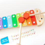 Melissa & Doug Caterpillar Wooden Xylophone Musical Toy Set | 4 Pieces, Rainbow Xylophone, 2 Self-Storing Wooden Mallets, Song Card, Musical Pretend Play, Preschool Toys for Kids, Ages 3+