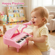 Love&Mini Piano Toys for Girls, 24-Key with Mic, Record & Playback, Ages 3+ | Kids Piano with 22 songs, 8 Percussion Sounds, LED lights, 4 Instrument Modes and Connect to MP3, Phone & Tablet