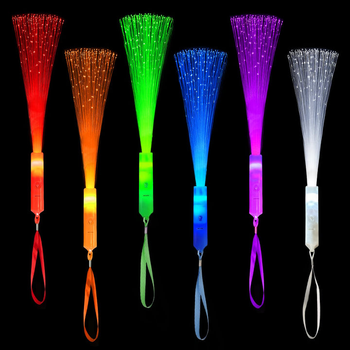 6 Pack Halloween Glow Sticks Toys for Kids, Light Up Party Favors Supplies | Fiber Optic Wand Sparklers Fireworks for Halloween,Camping Essentials Games for Toddlers,Neon Decorations for Birthday,Basket