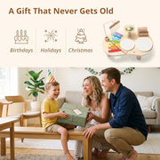 Wooden Drum Set for Toddlers 1-3, Montessori Musical Toy for Kids | First Birthday Gift for Boys & Girls, Encourages Engagement & Open-Ended Play, Screen-Free Fun