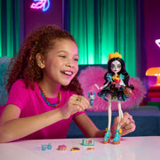 Monster High Skelita Calaveras Doll | Skeleton in Colorful Papel Picado Dress with Pet Dog Candelita & 7 Accessories like Sketch Book, Snack & Messenger Bag