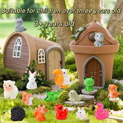 PAPPYN-A 50 Pcs Mini Resin Animal Tiny Resin Animals Figurines Bulk Miniature Little to Hide Small Animal Figures Bulk for Micro Fairy Party Favors Garden Landscape Accessories Dollhouse Crafts Decor